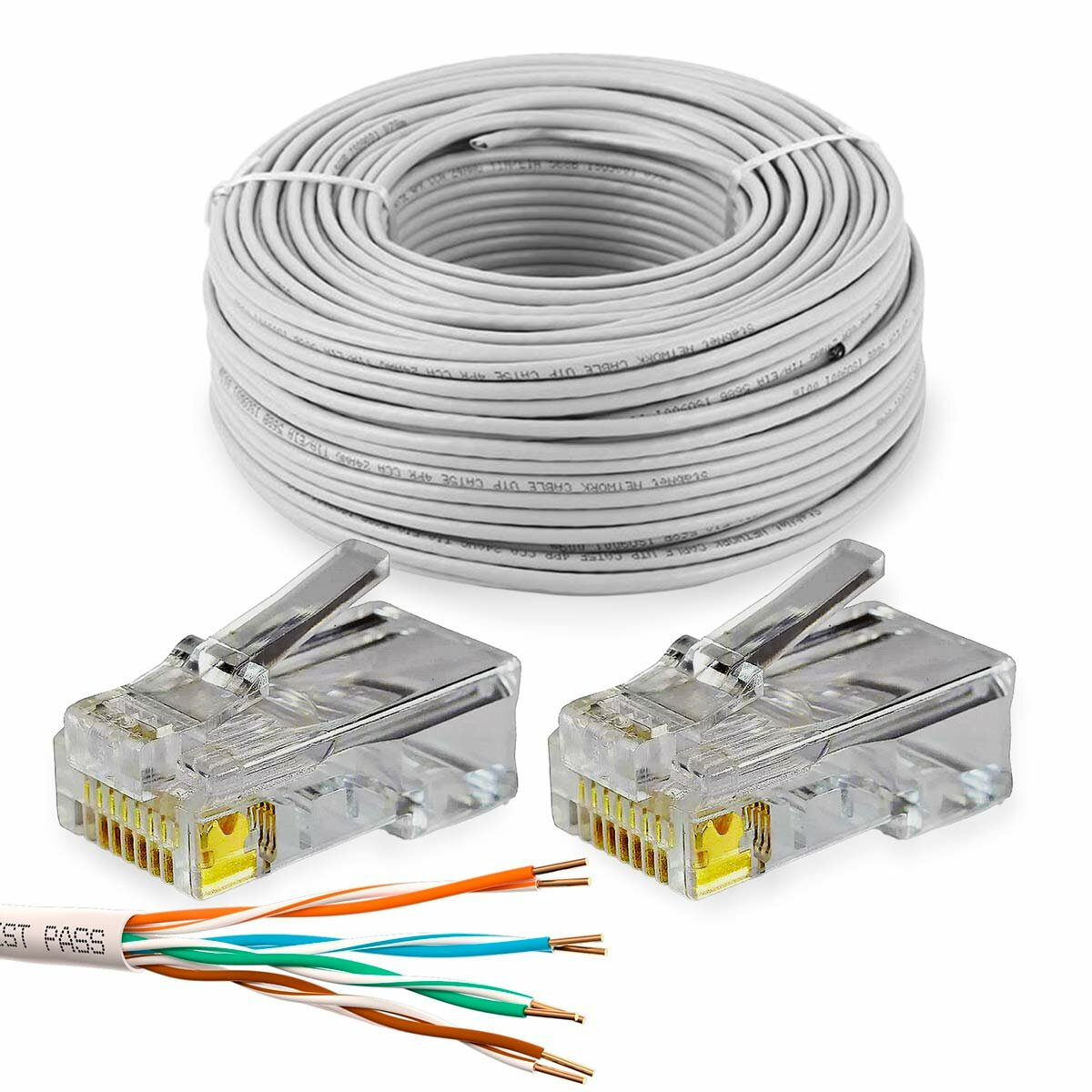 Кабель LAN патч-корд UTP4 cat.5e 10 метров с двумя коннекторами RJ45