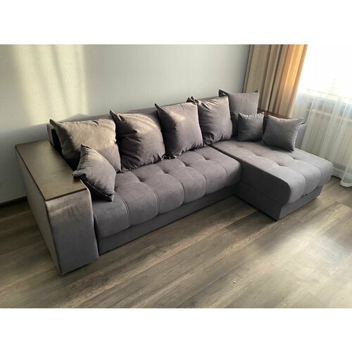 Диван угловой Дубай, 300х160х85см, наполнитель пружинный блок, ящик для белья, правый угол, RS-33