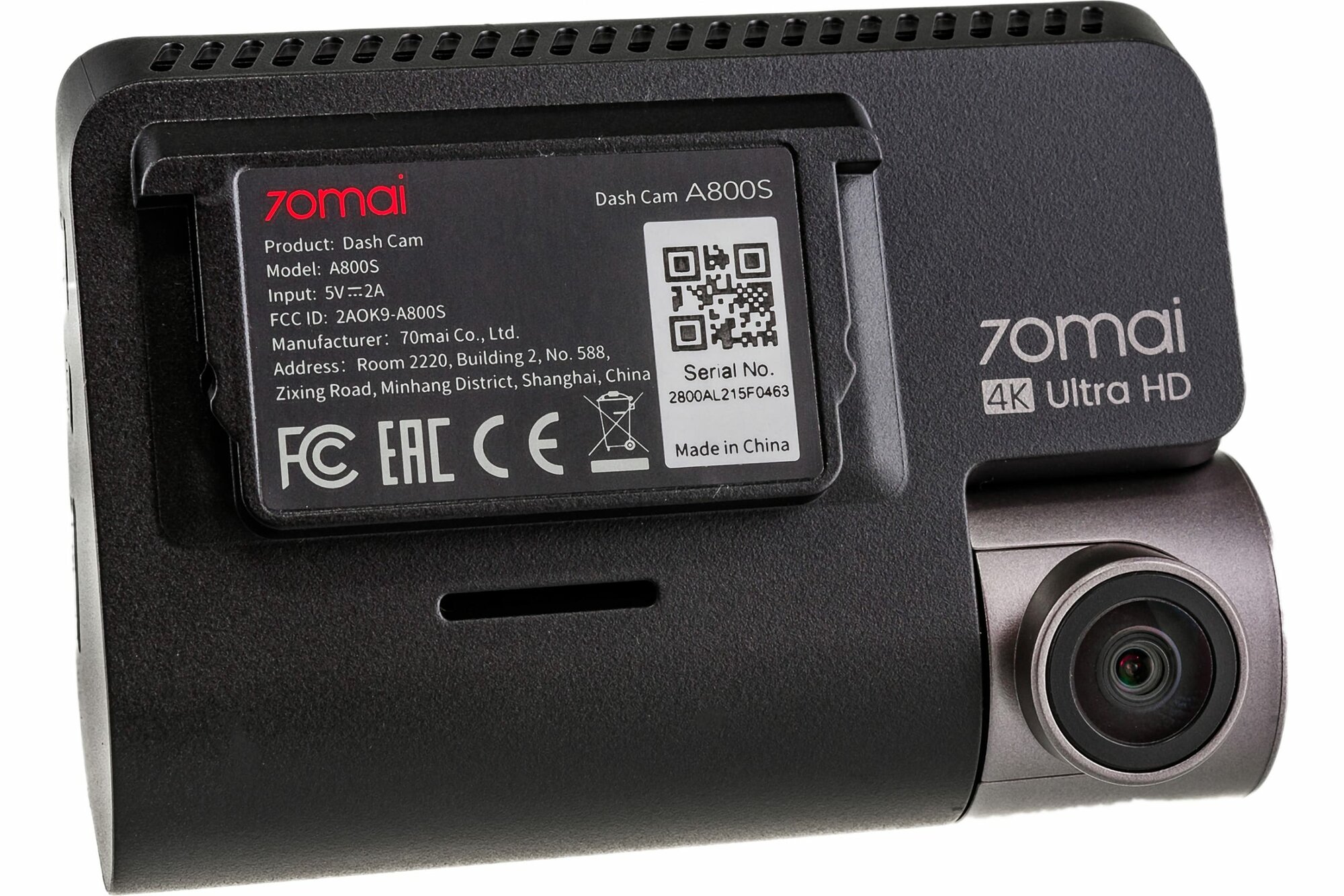 Автомобильные Видеорегистраторы Xiaomi Видеорегистратор 70mai A810S 4K Dash Cam, GPS, черный, (Global)