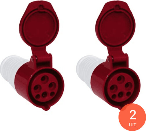 Розетка переносная EKF / ЭКФ 213 2Р+РЕ 16А 220В IP44 ps-213-16-220 / механизм силовой кабельный (комплект из 2 шт)