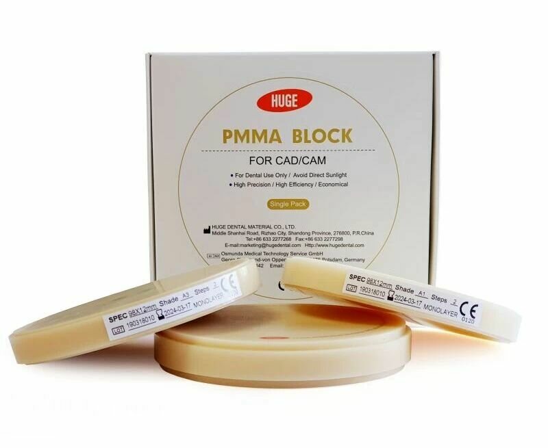 Диск из полиметилметакрилата Huge PMMA MONOLAYER, оттенок A3, размер 98 мм, толщина 18 мм