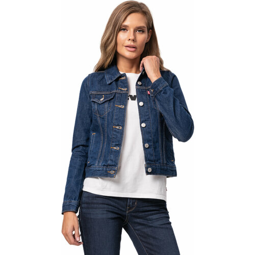 фото Джинсовая куртка levi's trucker, размер m, синий
