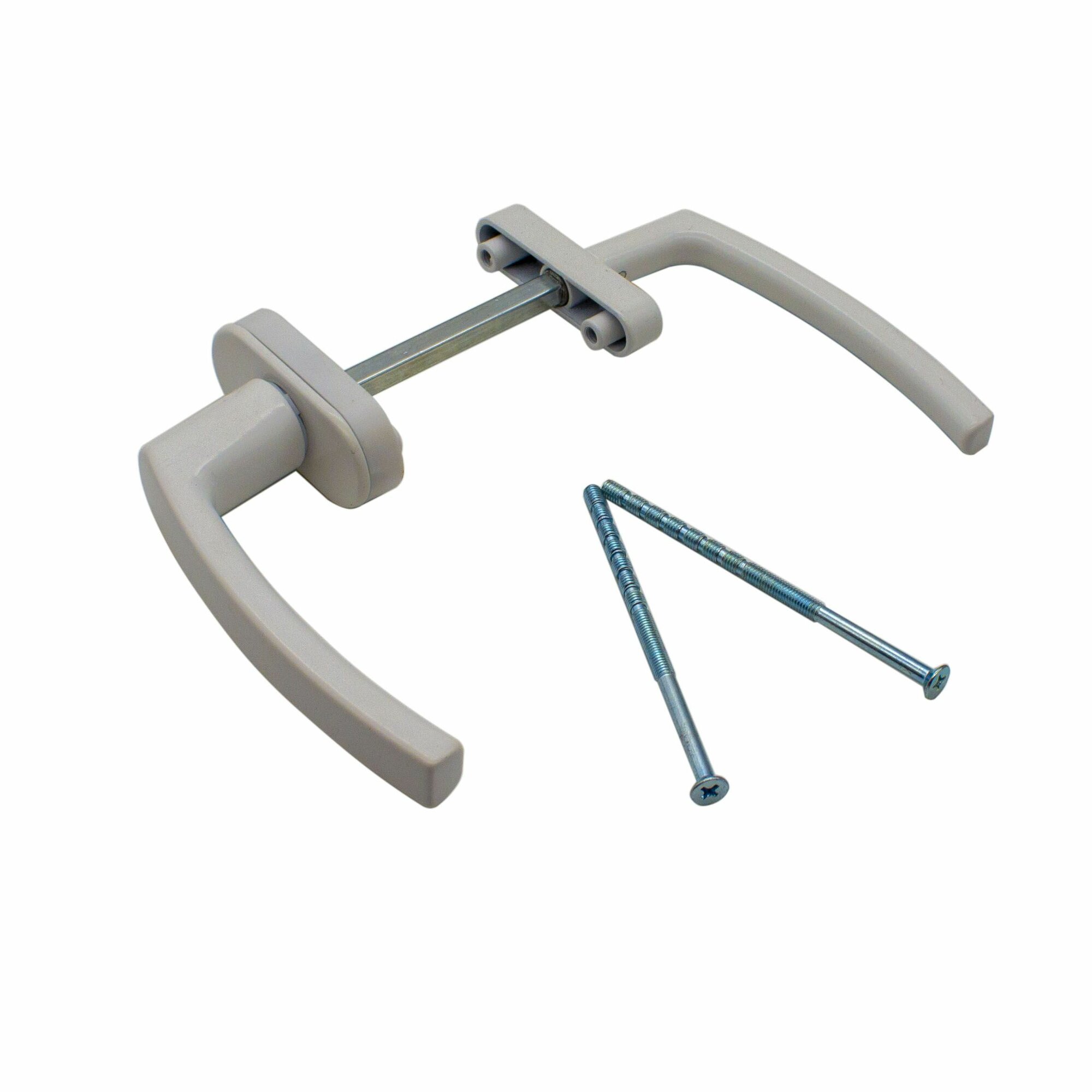 Двусторонняя ручка люкс на балконную дверь (узкая-широкая) белая