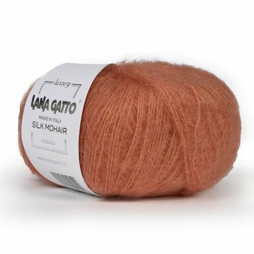 фото Пряжа lana gatto silk mohair 8392 (2 мотка по 25г/212м) морковный