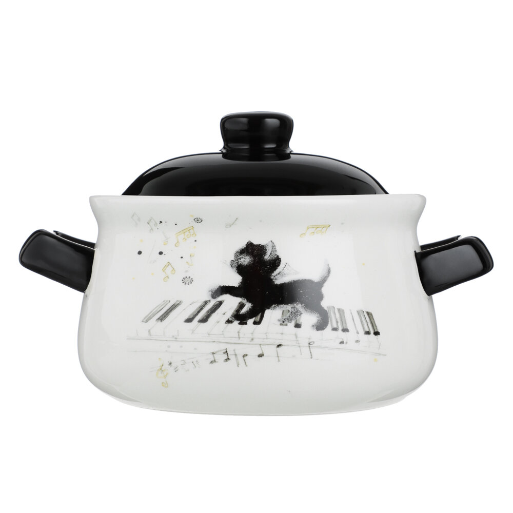 ILLIMI Котейка Горшочек для запекания 500мл 17х12х105см керамика