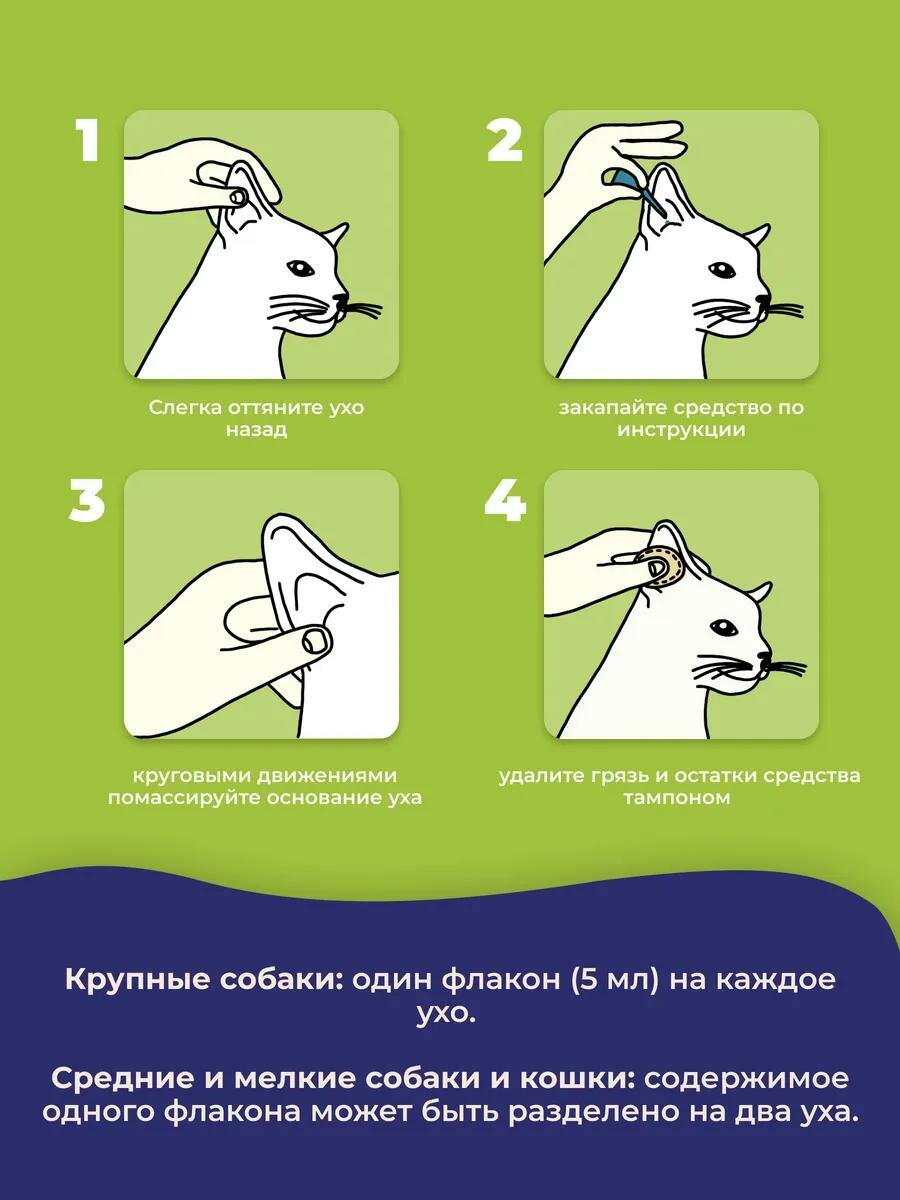 Изображение Ушные капли ECUPHAR "Отоклин", для собак и кошек, 18 фл. по 5мл