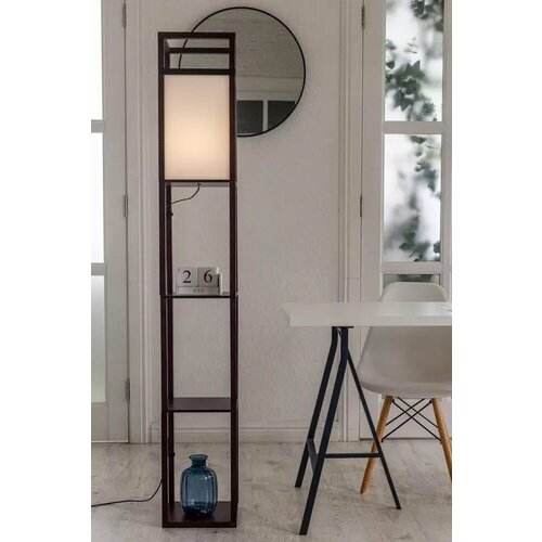 Светильник напольный, торшер с абажуром белый Таер2