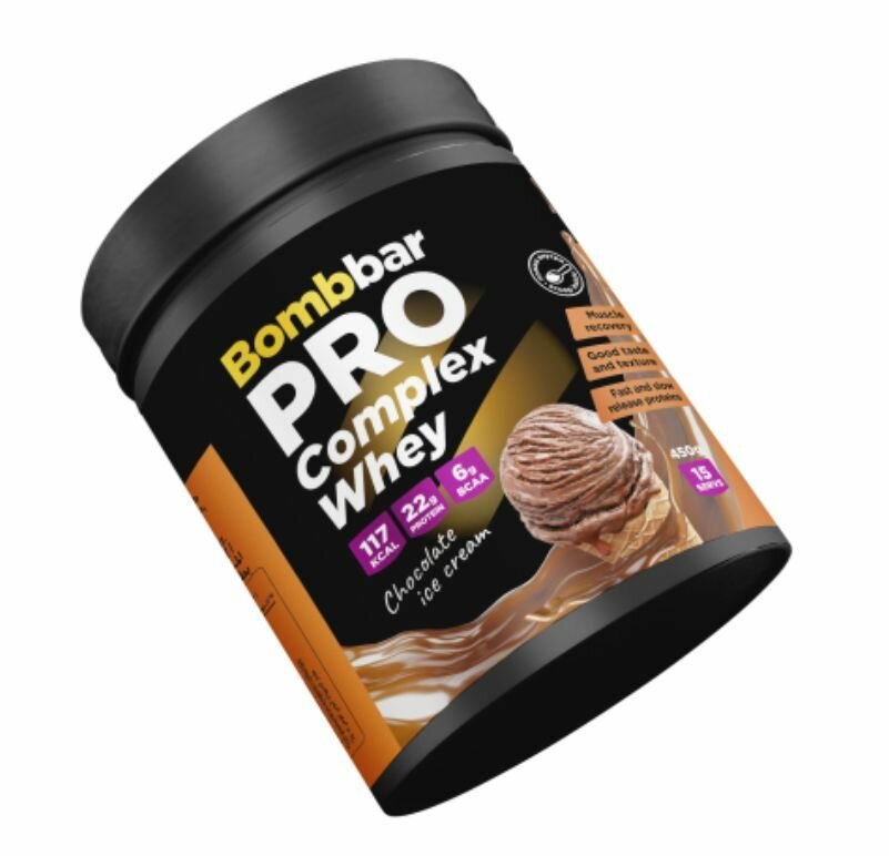 Протеин сывороточный BOMBBAR Pro Complex Whey, 450 г, вкус: шоколадный пломбир