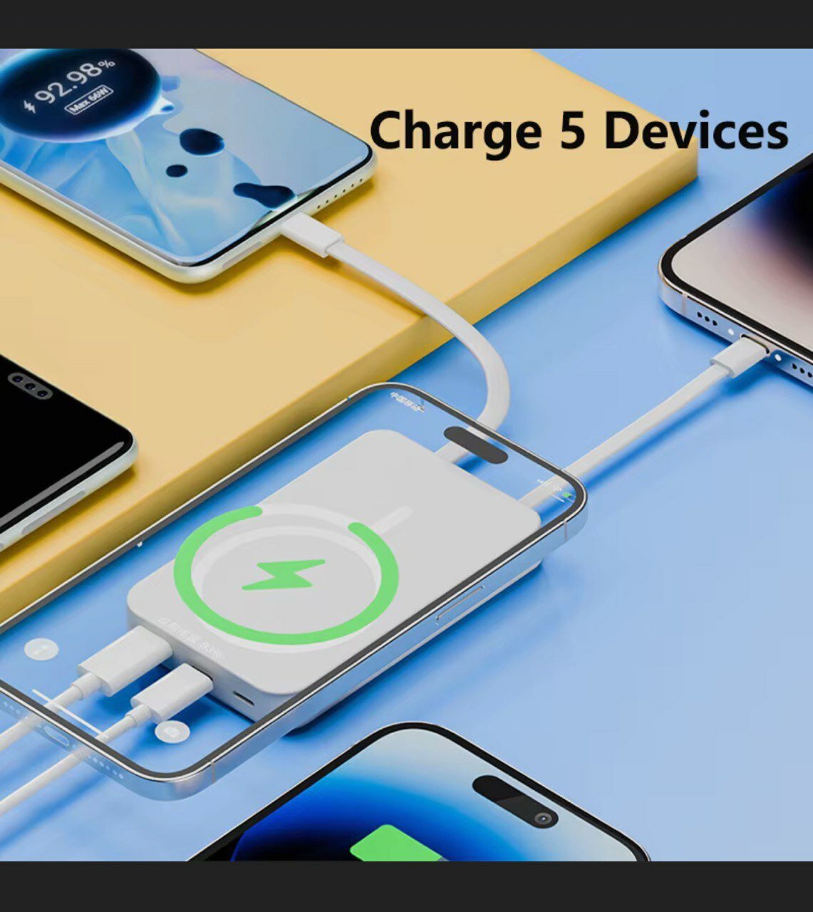 Внешний аккумулятор MagSafe Power Bank 5000 mAh для iPhone, черный — фото 1