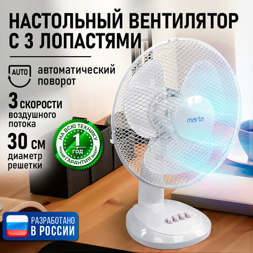 Настольный вентилятор MARTA MT-FN2535 черныйчерный 2524₽