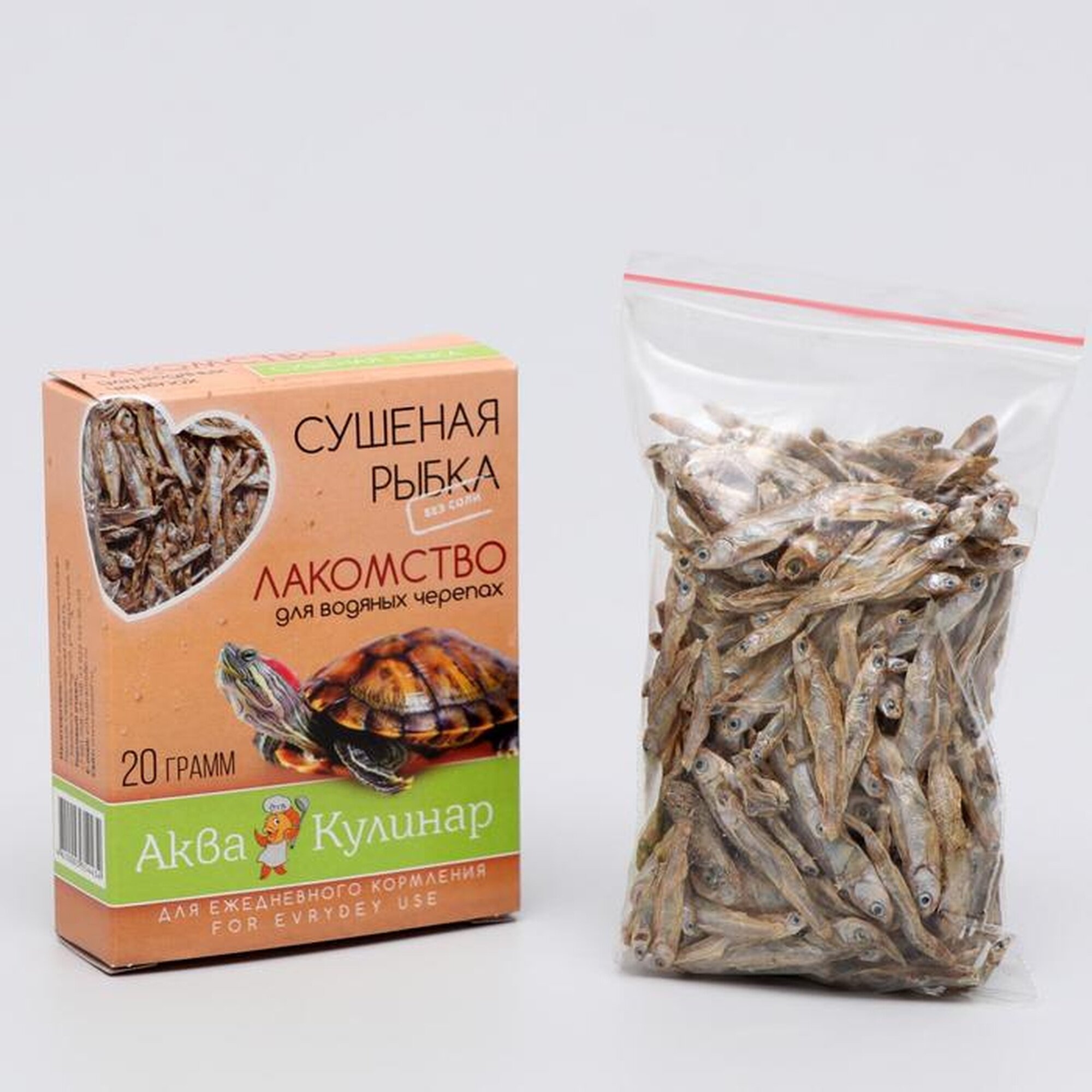 Лакомство аквакулинар для водяных черепах сухой корм витамины 20г