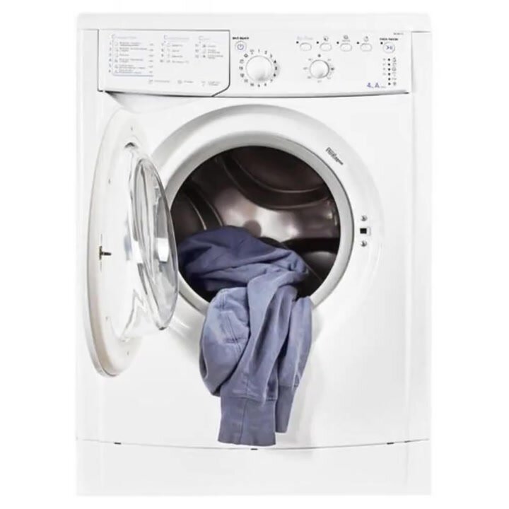 Узкая стиральная машина Indesit IWUB 4105 (CIS), 4 кг, белый — фото 1