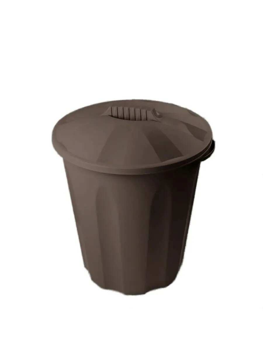 Бак пластик 40 л с крышкой универсальный коричневый Verde FENIX 37040