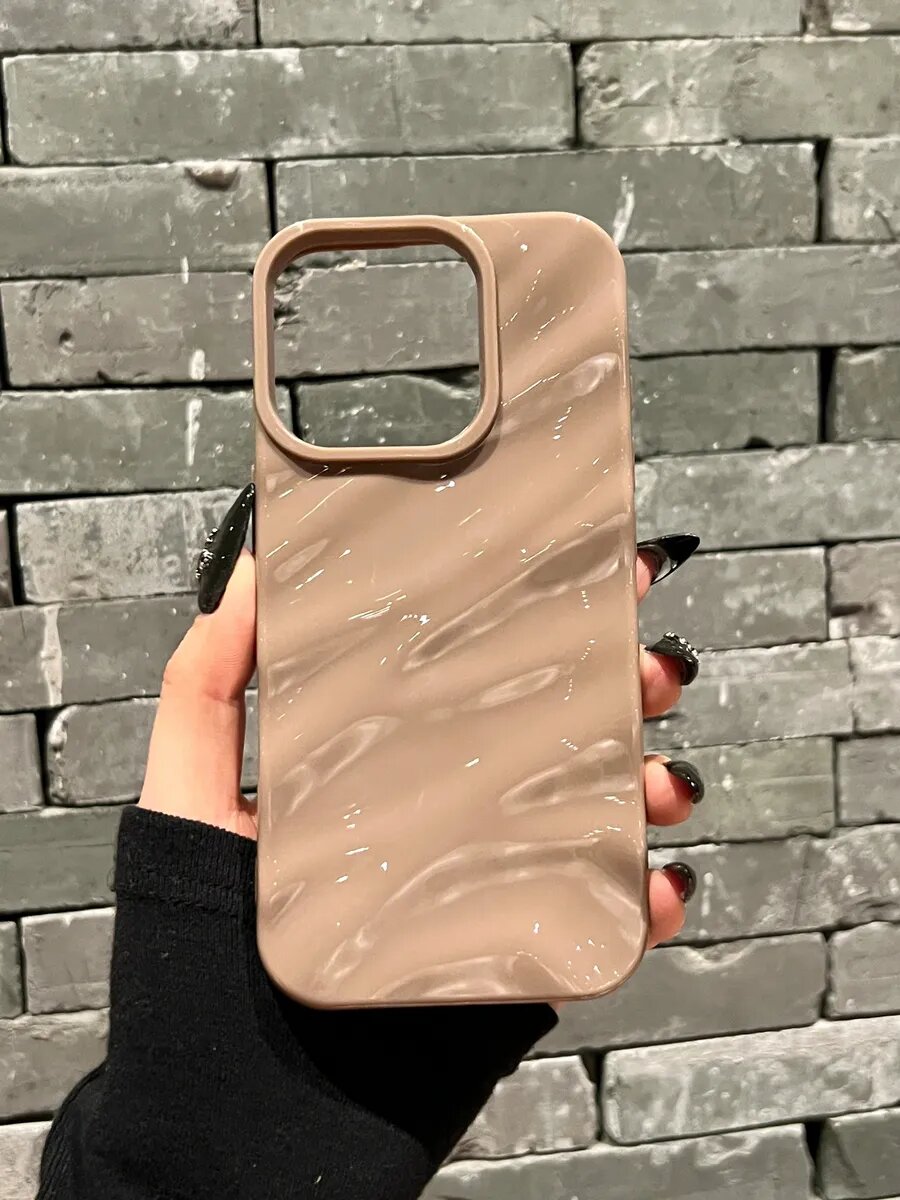 Чехол О'кейси, для iPhone 16 Pro, силиконовый, защита камеры, коричневый