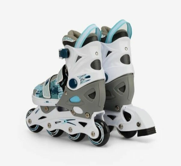 Картинки Роликовые коньки детские 2в1 серые Dewheel 500 размер 33-36