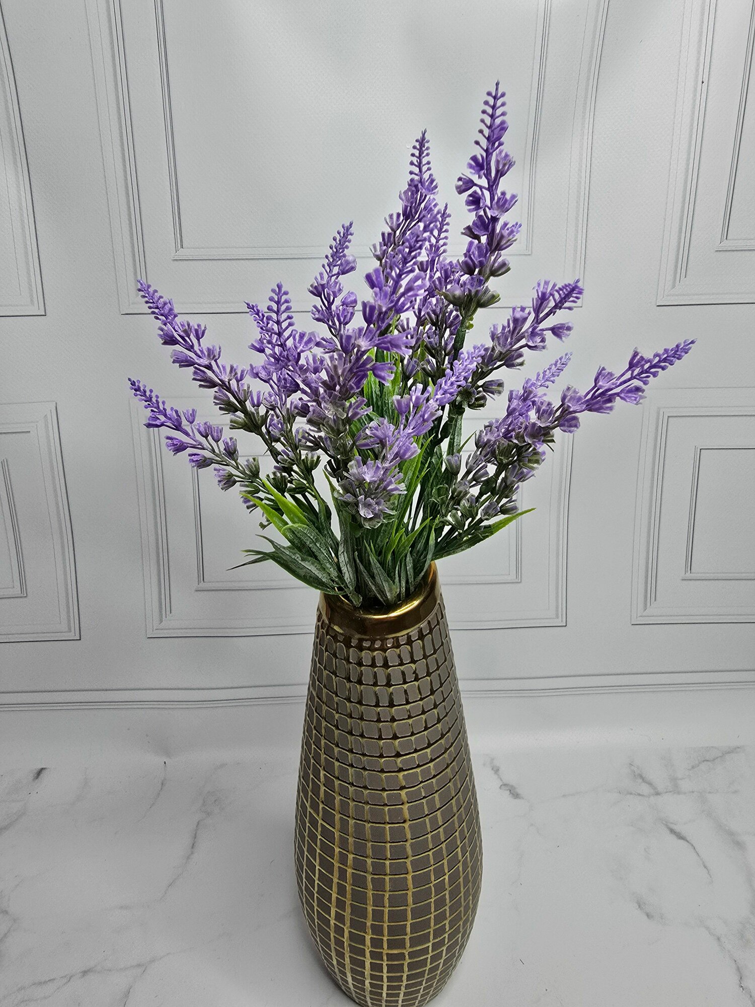 Искусственное растение Holodilova Лаванда цвет сиреневый силикон высота 35 см