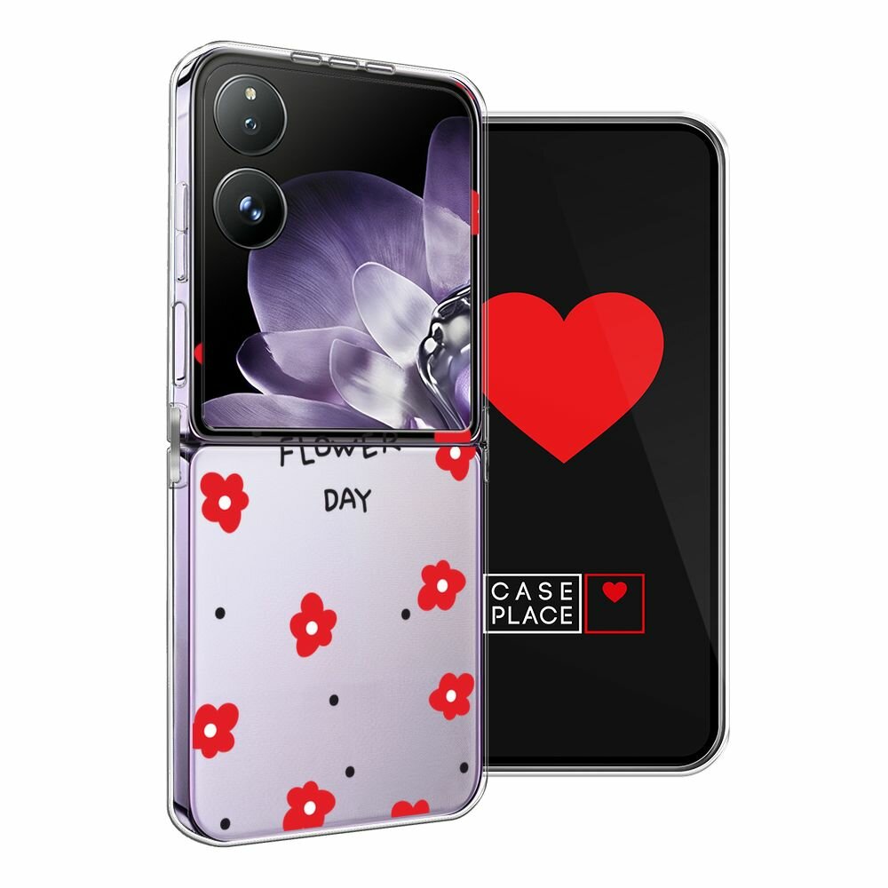 Чехол на Xiaomi Mix Flip / Сяоми Микс Флип с принтом "Have a flower day 2" — фото 1