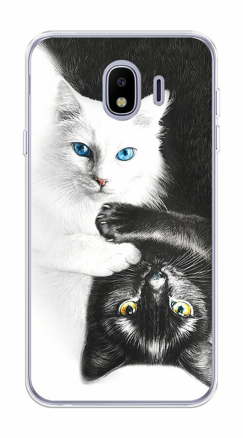 Чехол на Samsung Galaxy J4 / Самсунг Галакси Джей 4 с принтом "Коты Инь-Янь"