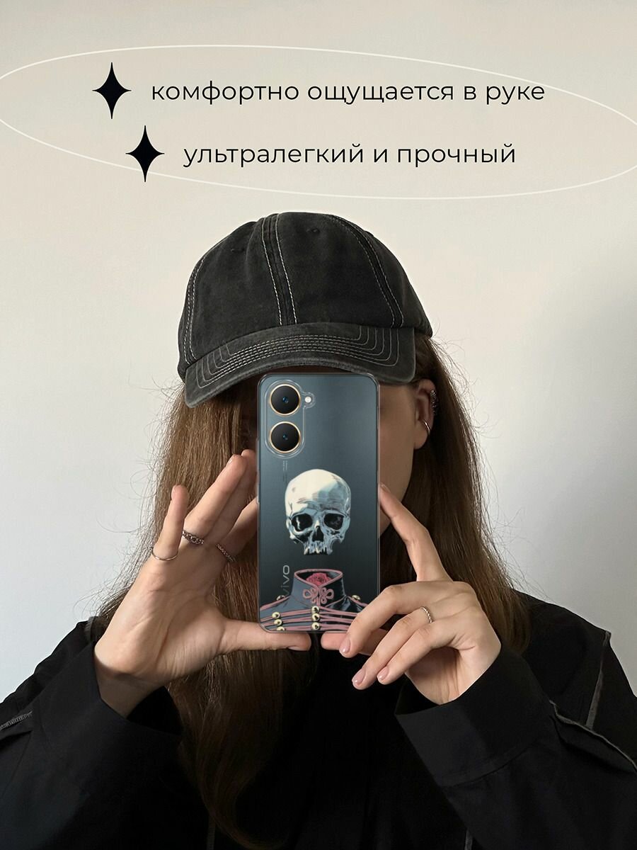 Чехол на Vivo Y03/Y18/Y18e / Виво Y03/Y18/Y18e с принтом "Гусар", прозрачный — фото 1