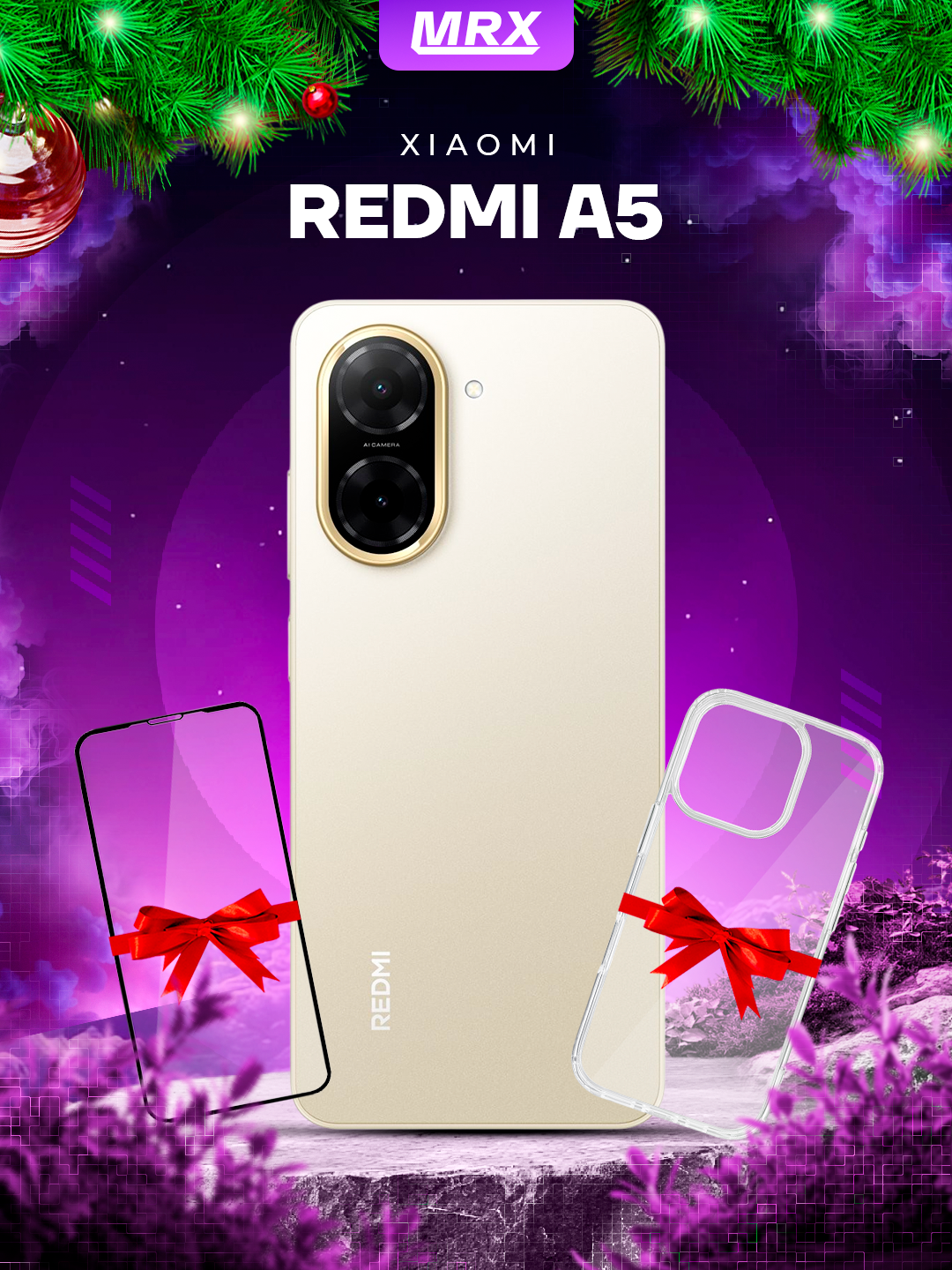 Смартфон Xiaomi Redmi A5 4/128GB, дисплей 6.88" IPS, 32mp камера, 5200 mAh, GOLD