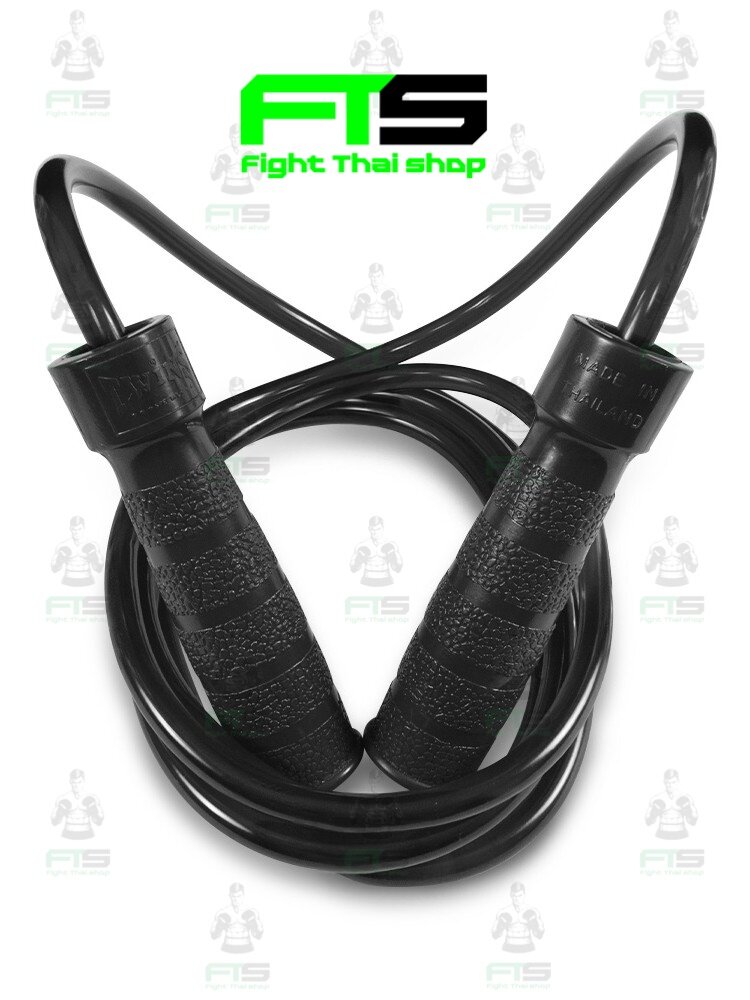 Скакалка Twins Special черная для бокса и единоборств утяжеленная SR2