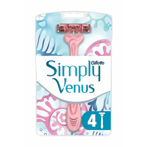 GILLETTE Станок для бритья одноразовый Simply Venus 3, 4 шт.