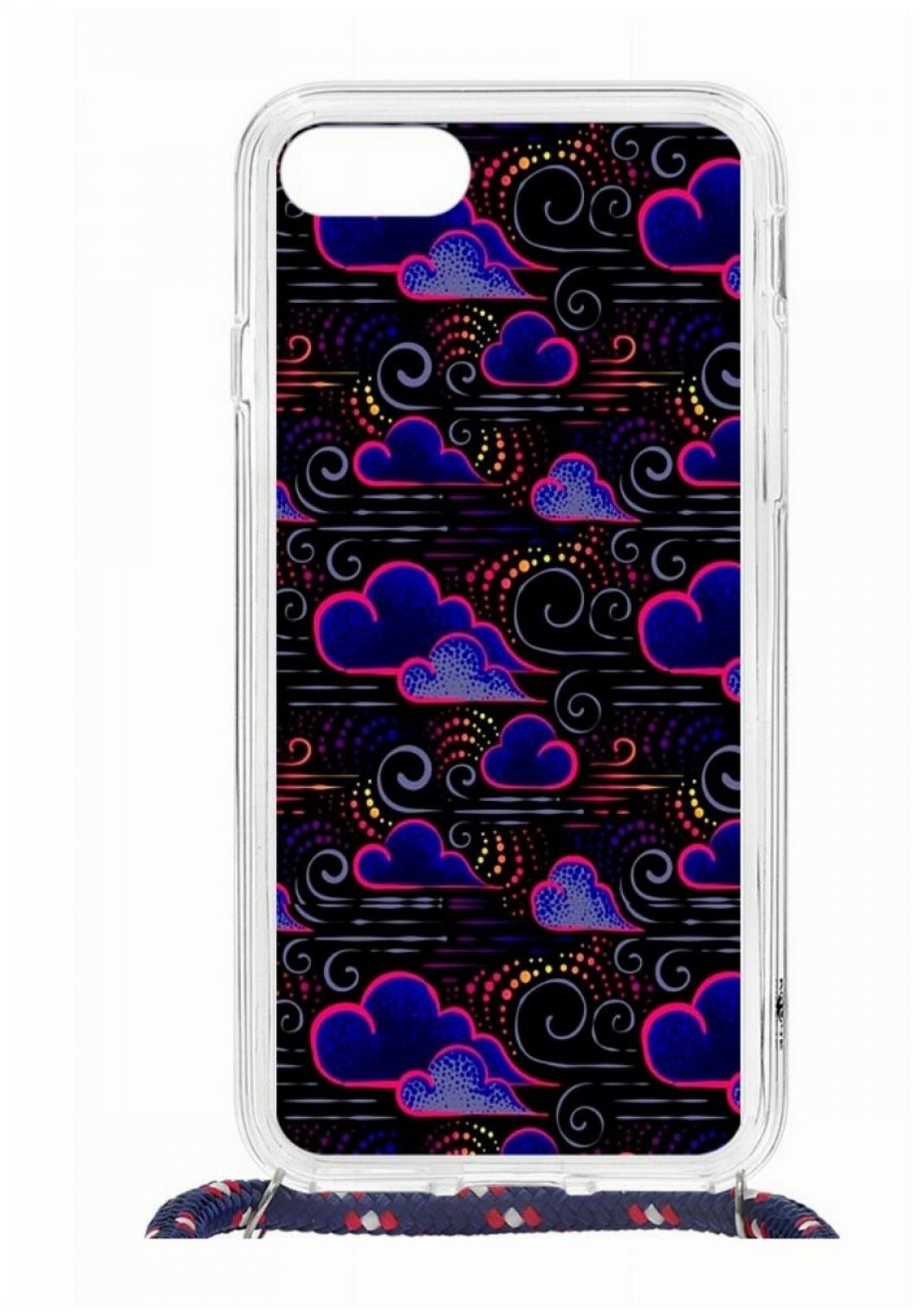 Чехол для Apple iPhone 7/8/SE Kruche Print MagSafe Magrope Dreams, пластиковая накладка со шнурком и рисунком, противоударный силиконовый бампер