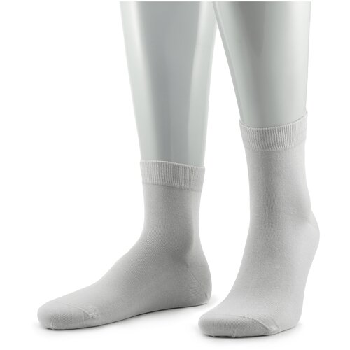 фото Мужские укороченные носки из 100% хлопка grinston socks светло-серые, размер 29