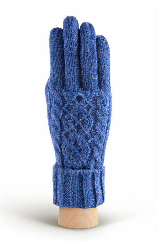 Перчатки Modo Gru зимние, шерсть, вязаные, размер OS, синий