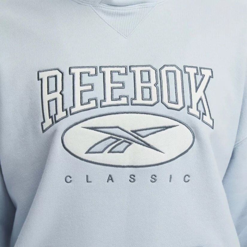 Худи Reebok CLASSICS NATURAL DYE BIG LOGO, силуэт свободный, размер S, голубой - фотография № 3