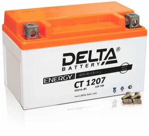 АКБ Мото 12 В 7 А/ч п. п. Delta AGM ток 105 150 х 86 х 94 DELTA CT1207 | цена за 1 шт