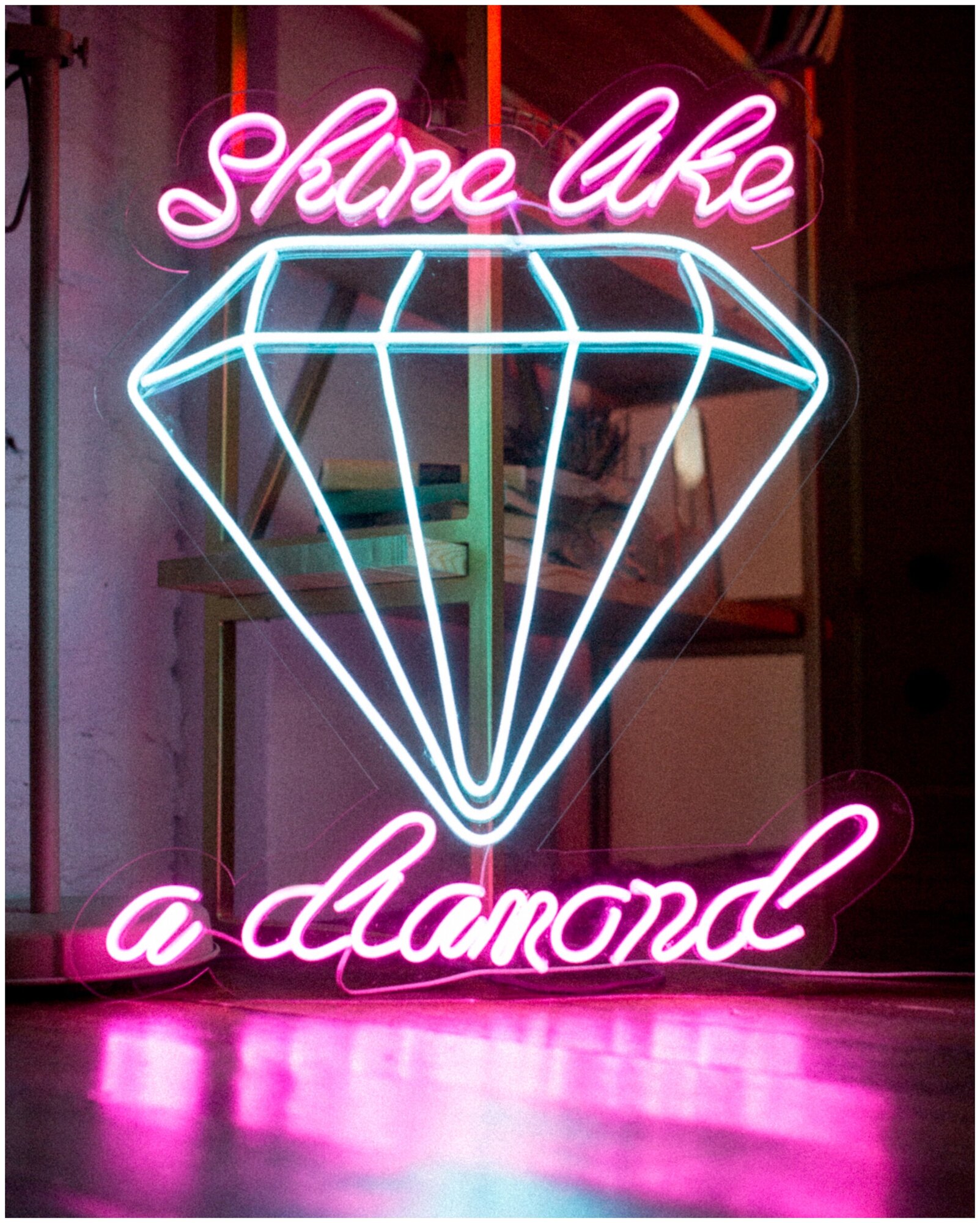 Табличка светодиодная неоновая Shine like a diamond, 80х50 см