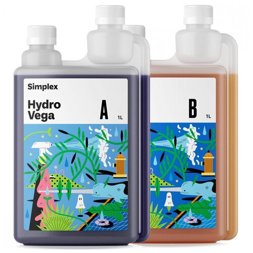 удобрение simplex hydro bloom a b 0 5 л 1 29 кг количество упаковок 2 шт Удобрение Simplex Hydro Vega A+B (комплект 2шт по 1л) для гидропоники