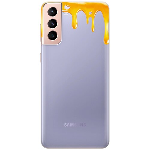 фото Силиконовый чехол на samsung galaxy s21+ / самсунг с21 плюс с 3d принтом "honey" прозрачный gosso