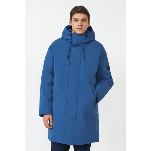  куртка Baon, демисезон/зима, силуэт прямой, утепленная, капюшон, внутренний карман, карманы, манжеты, водонепроницаемая, размер L, синий