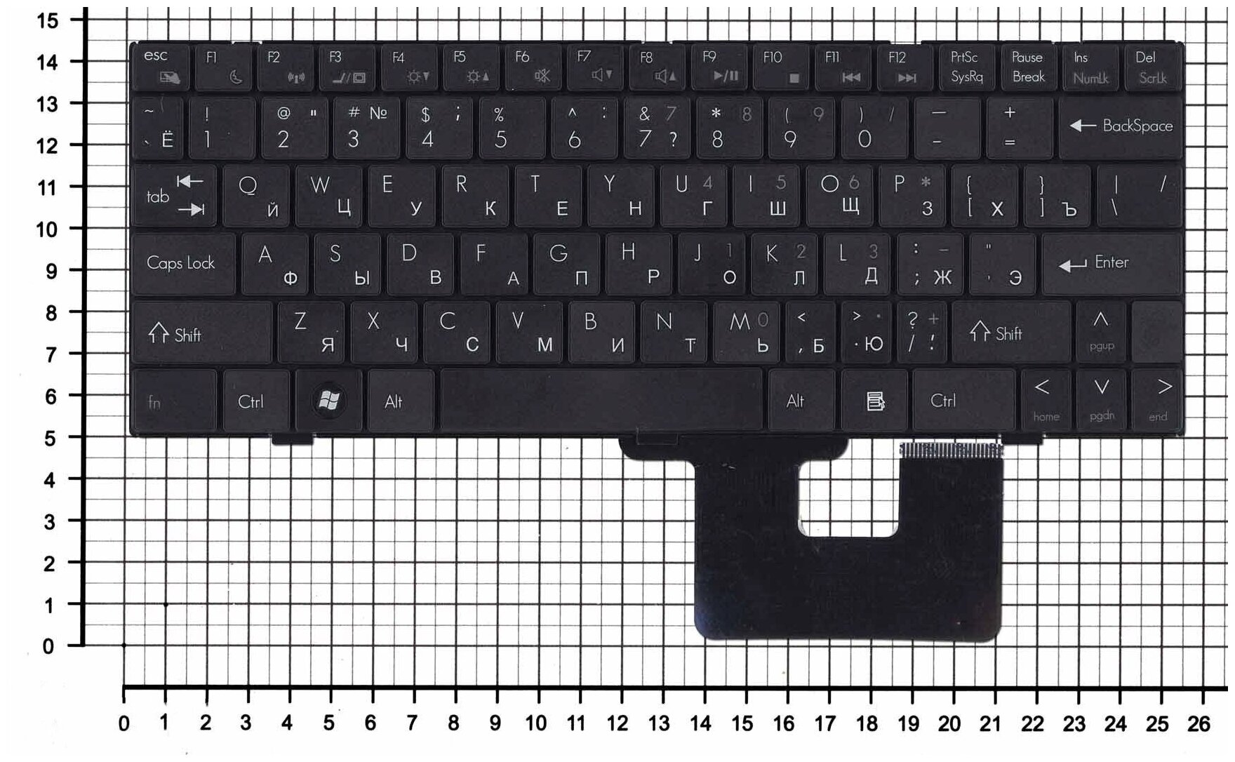 Клавиатура для ноутбука DNS 126561 черная