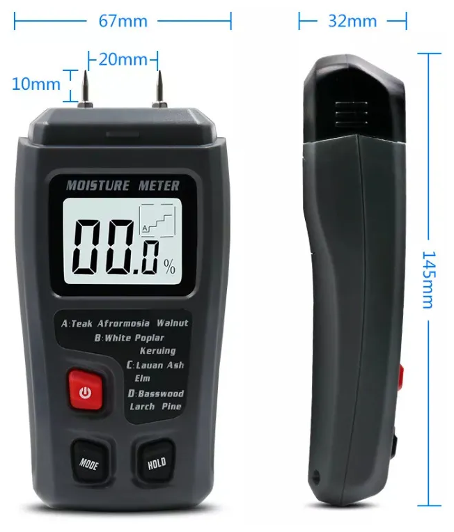 Измеритель влажности древесины - цифровой тестер BSIDE EMT01 / Гигрометр, влагомер, техметр дерева - фотография № 12