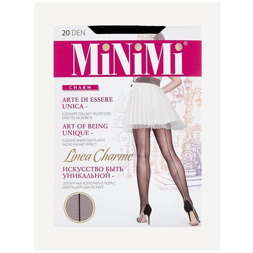 фото Колготки minimi linea charme, 20 den, с ластовицей, без шортиков, размер 4, черный