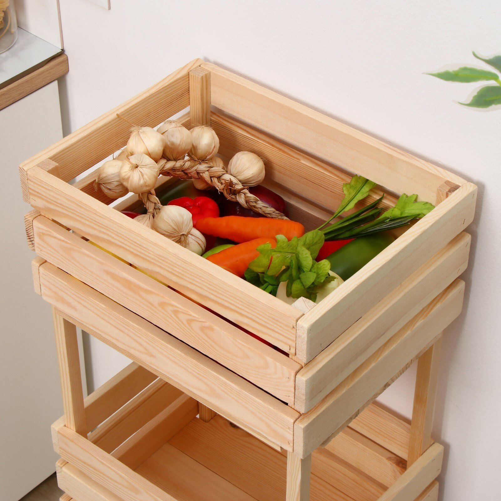 Ящик для овощей, 30 ? 40 ? 100 см, деревянный, трехуровневый Greengo 5302080 . - фотография № 11