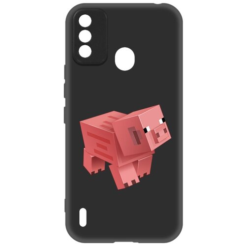 Чехол-накладка Krutoff Soft Case Minecraft-Свинка для ITEL A48 черный чехол накладка krutoff soft case игра в кальмара начальник для itel a48 черный