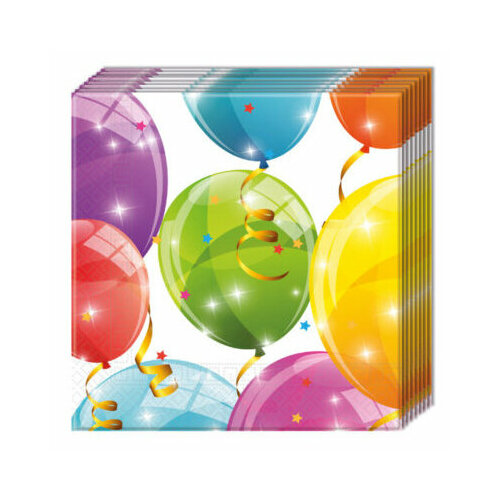 Салфетки PROCOS Sparkling Balloons, 2 слоя, 33х33см Арт. 88150, 20шт