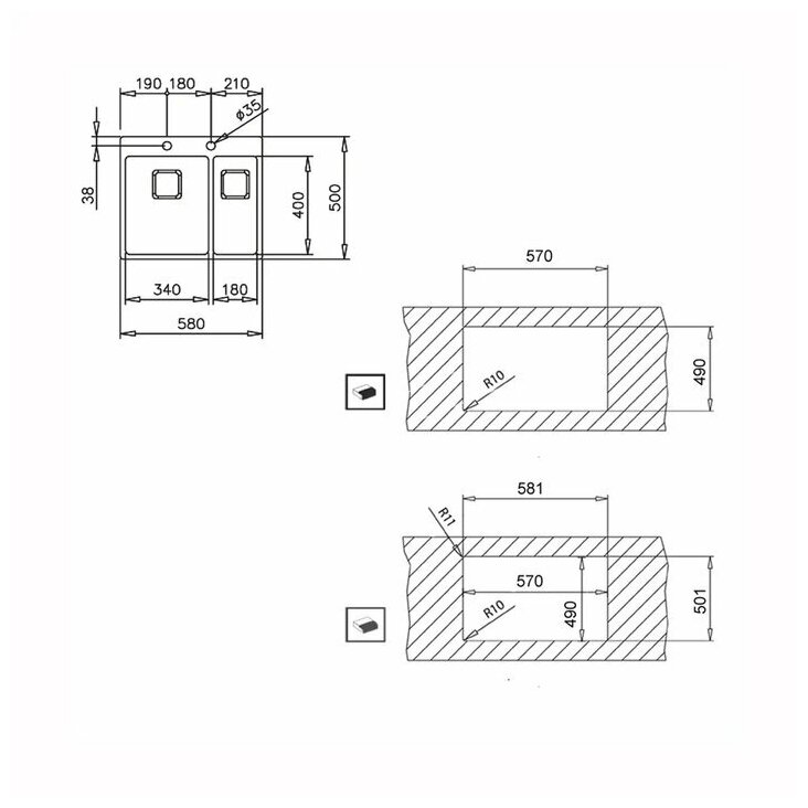 Кухонная мойка Teka FLEXLINEA RS15 2B 580 SQ 115030010 - фотография № 17