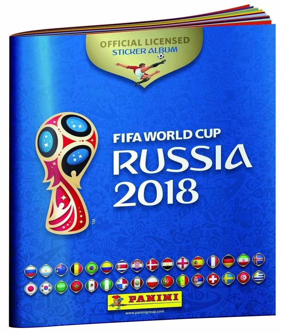 Альбом + металлическая коробочка и лист наклеек Panini чемпионат мира ПО футболу FIFA 2018 (15 наклеек)