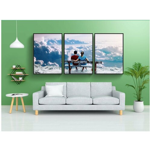 фото Набор модулных постеров для интерьера "небо, снег, природа" 60x90 см. в тубусе, без рамки lotsprints