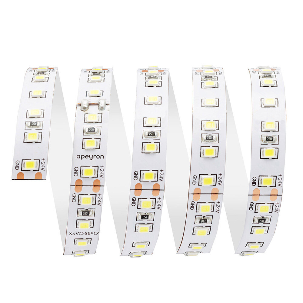 Светодиодная лента для подсветки рабочей зоны SMD 3528 120 диод/10 Вт/м 24 В 8 мм IP20 5 м белый свет Apeyron - фото №14