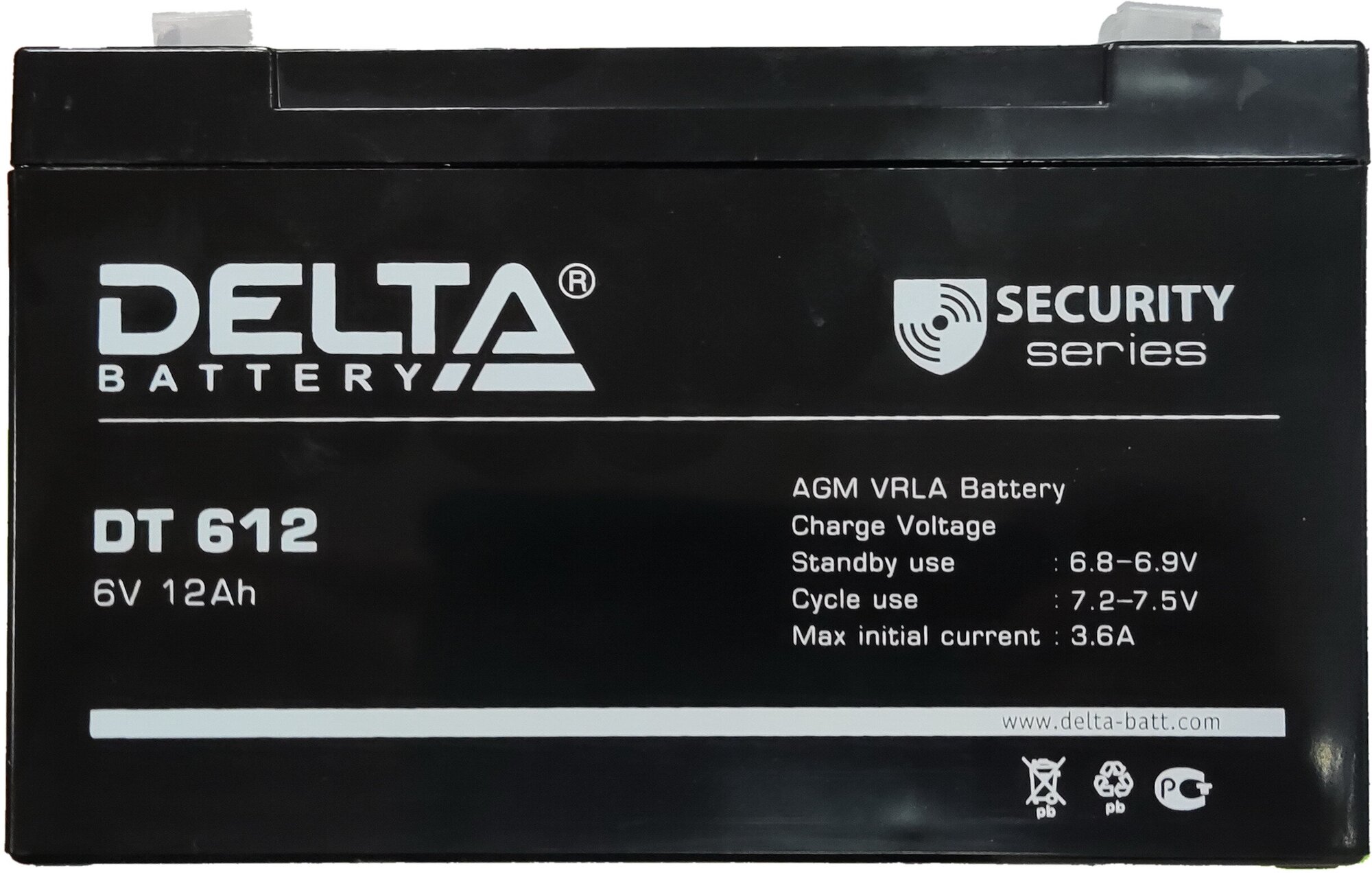 Аккумуляторная батарея DELTA Battery DT 612 6В 12 А·ч - фото №18