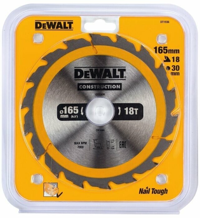 Пильный диск DeWALT Construction DT1936-QZ 165х30 мм - фотография № 3