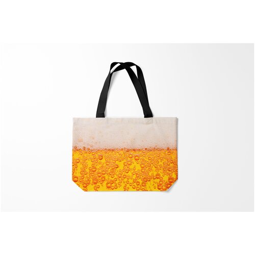 фото Сумка-шоппер / 46х35 см / популярные иллюстрации / пиво водочные с пеной burnettie