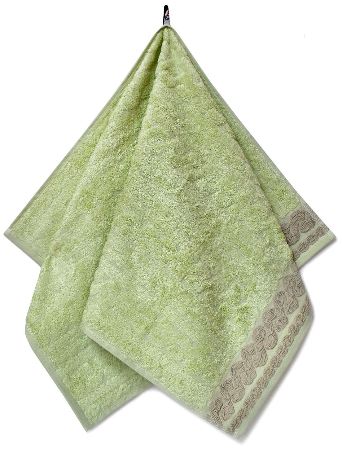 Полотенце сабрина зеленое Бамбук 70%/Тенсель 30%, 70х140, Зеленый - фотография № 1