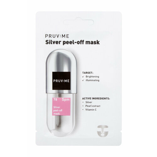 Spm 78 Silver peel-off mask Маска-пленка для лица очищающая улучшающая цвет лица с серебром, 10 г